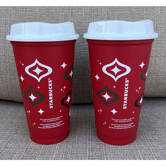 2 Starbucks 2023 Reusable Holiday Red Hot Cup 16oz Christmas Tumbler Grande NEW - Picture 2 of 5